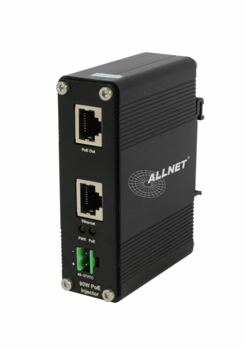 ALLNET PoE Injektor Industrial Gigabit - PoE & PoE+ & LT PoE (15,4W/30W/90W) - DIN - Metallgehäuse - ALL-PI2012P-90W