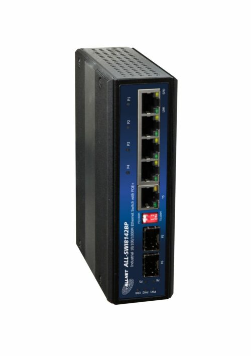 ALLNET Switch unmanaged industrial 4 Port Gigabit 126W - 4x PoE+ - 1x LAN - 1x SFP oder 1x SFP - DIN - Power Booster - ALL-SWI8142BP – Bild 2