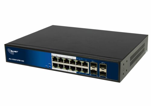 ALLNET Switch full managed 12 Port Gigabit 130W - 8 x PoE - 4 x SFP+/ 4 x LAN - Layer 3 - ALL-SG8412PM-10G