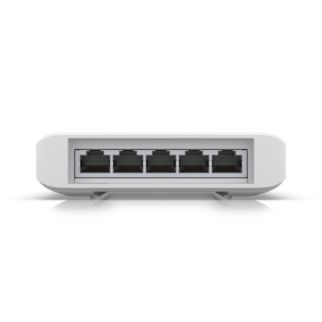 Ubiquiti Switch smart managed Layer2 5 Port • 5x GbE • PoE Budget 46W • 4x PoE at • 1x PoE bt In • Desktop • Lüfterlos • UniFi • USW-Flex