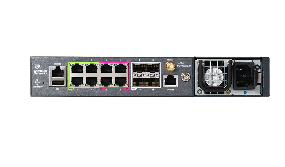 Cambium Networks cnMatrix TX 2012R-P - POE Switch 8 x 1gbps, and 4 SFP+